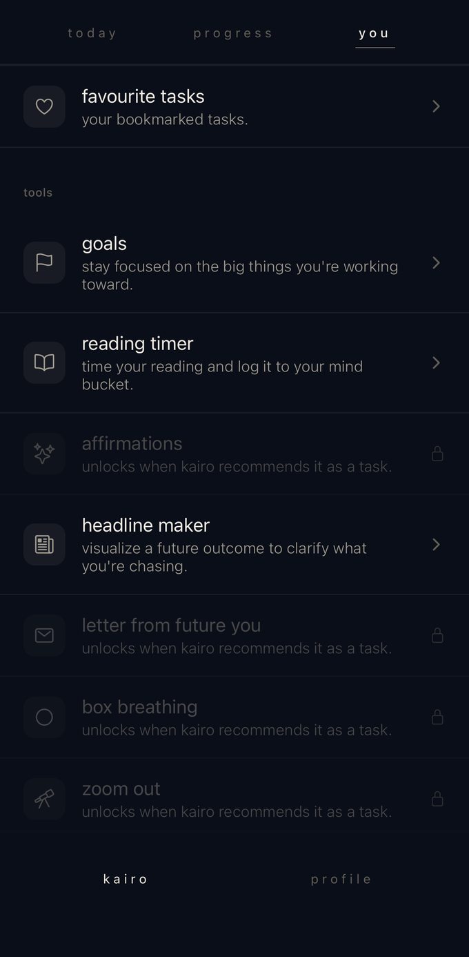 kairo tools screen